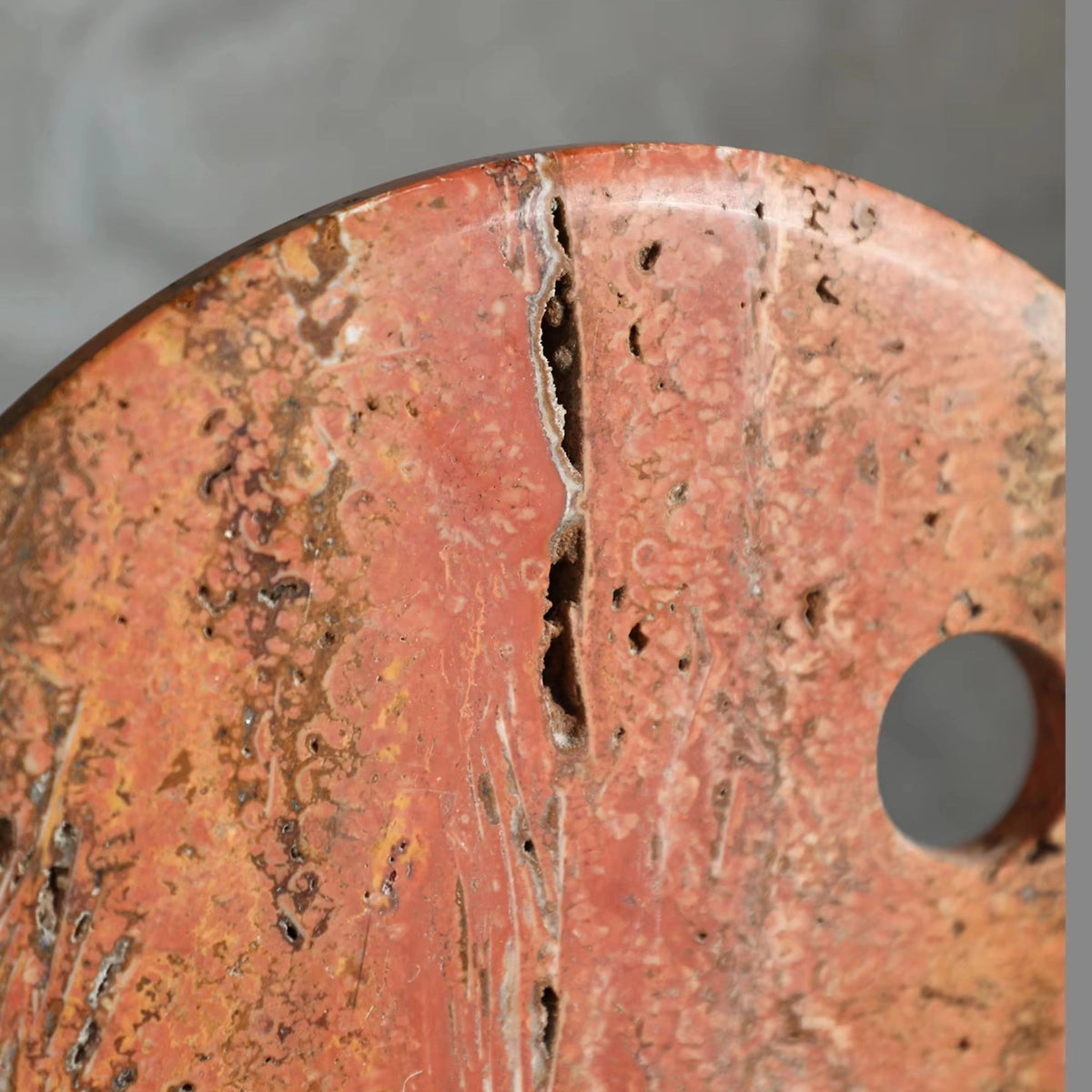 Red Marble Moon Cave Decorative Ornament