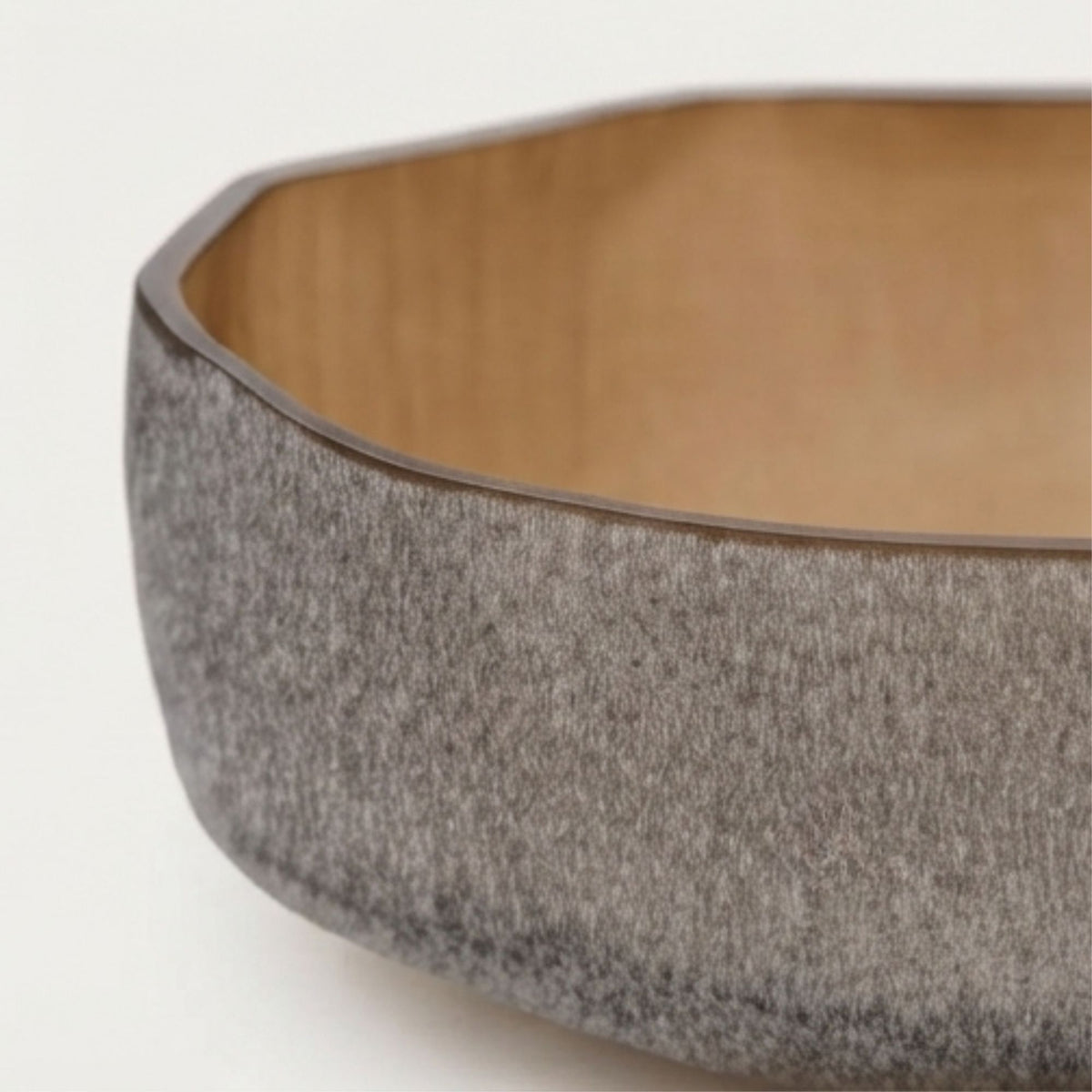 Grey Brown Sand Glass Bowl with Elegant Crackle Design