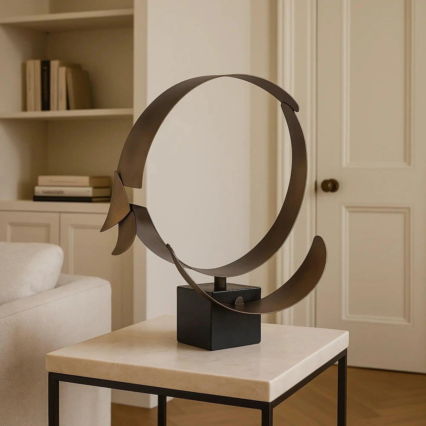 Marble Base Steel Structure Showpiece