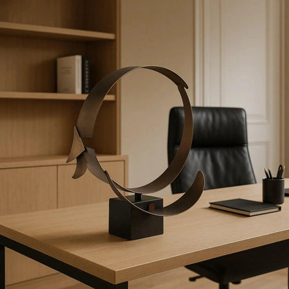 Marble Base Steel Structure Showpiece