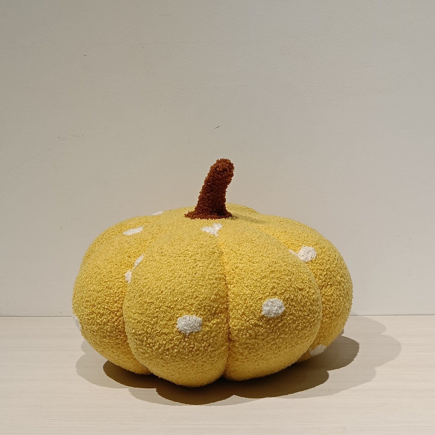 Polka Dots Fur Pumpkin Cushion (Green, Yellow, Pink)
