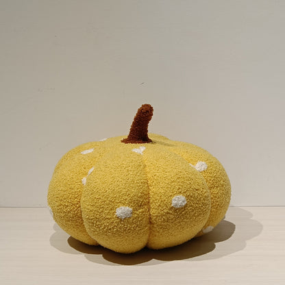Polka Dots Fur Pumpkin Cushion (Green, Yellow, Pink)