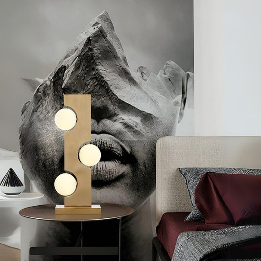 Gold Metal Opal Glass Table Lamp
