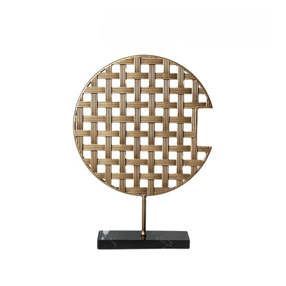 Golden Grid Screen Decorative Ornament
