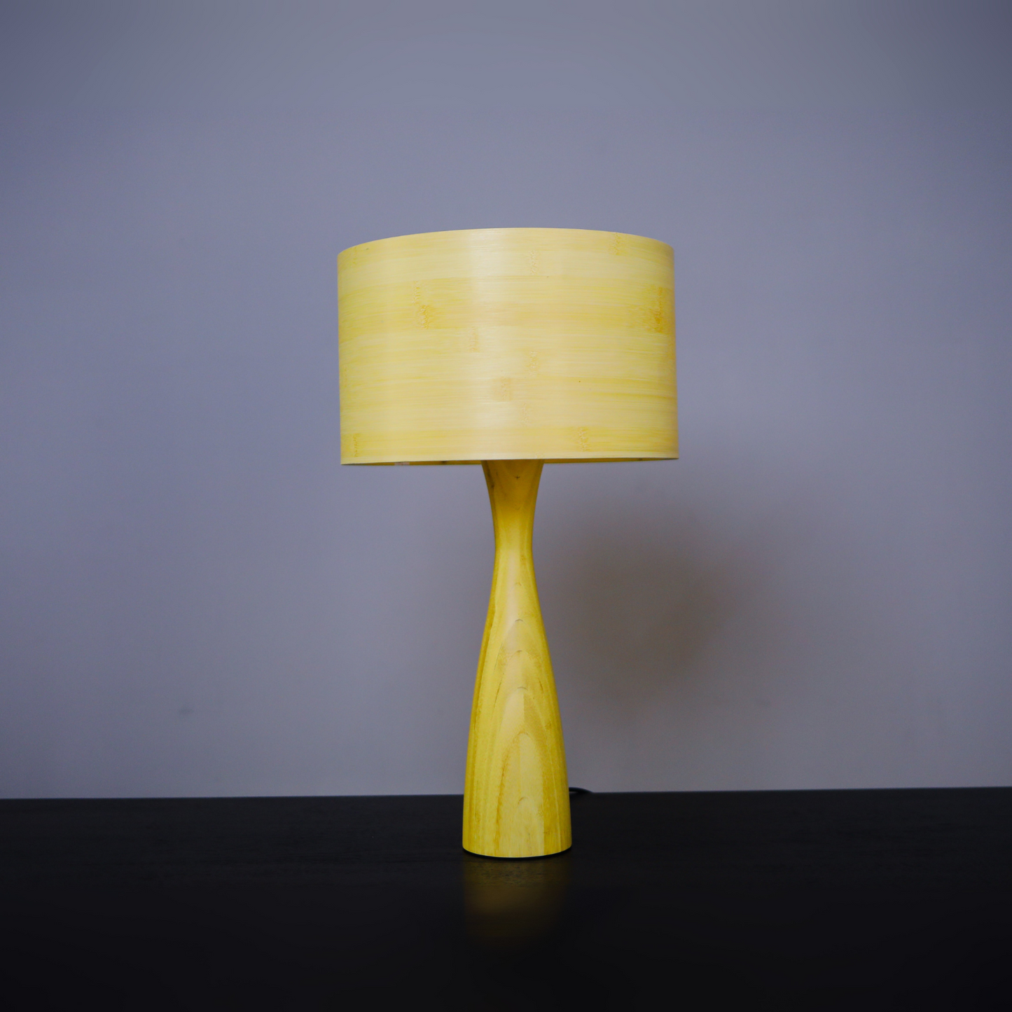 Bamboo Table Lamp With Drum Shade