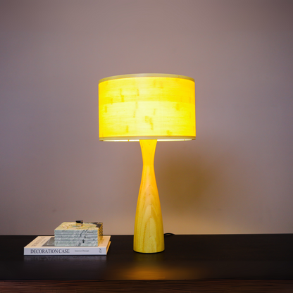 Bamboo Table Lamp With Drum Shade