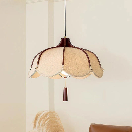 Retro Creative Flower Shaped Fabric Pendant Lamp