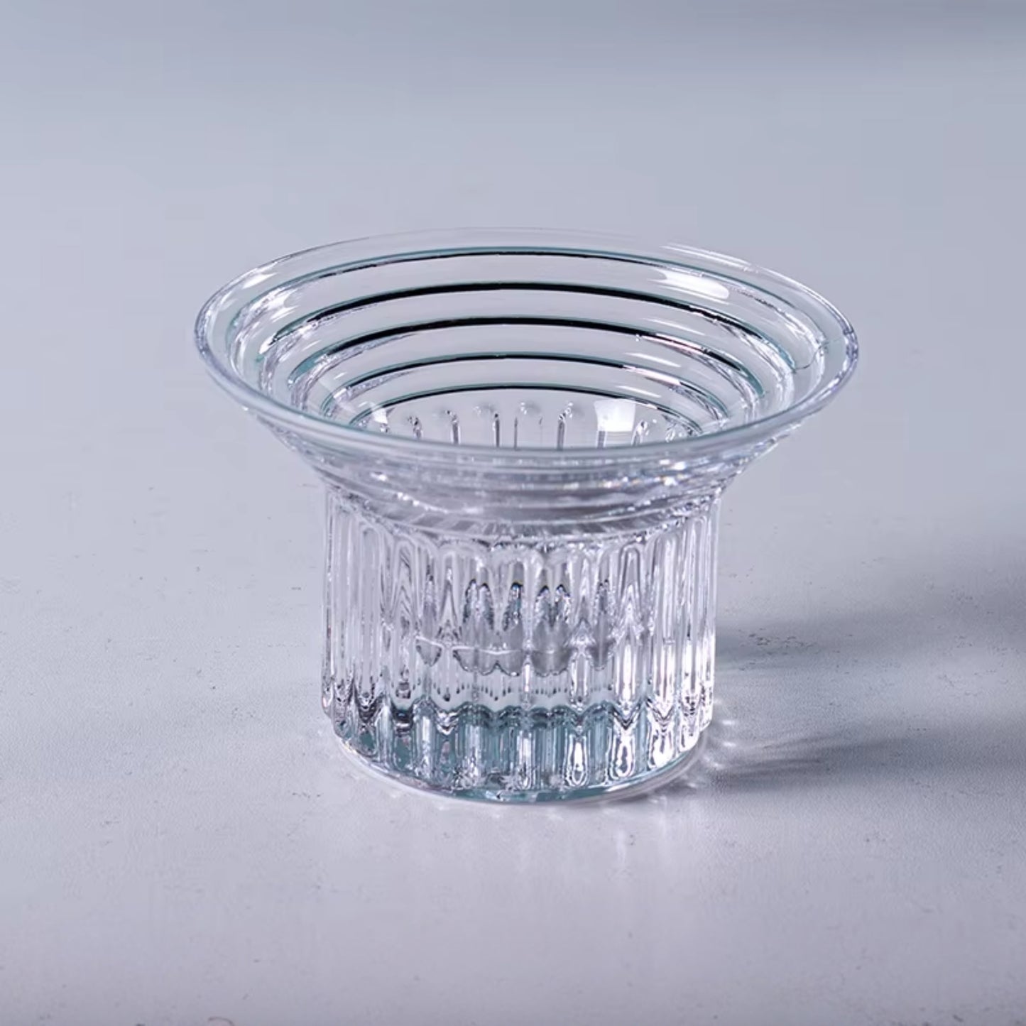 Transparent Geometric Hand Blown Glass Vase