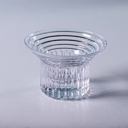 Transparent Geometric Hand Blown Glass Vase