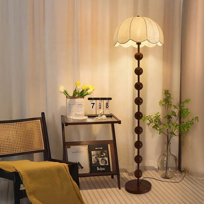 Cream Fabric Shade Vintage Style Floor Lamp