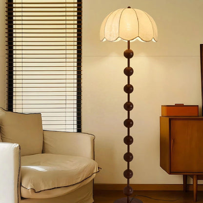 Cream Fabric Shade Vintage Style Floor Lamp