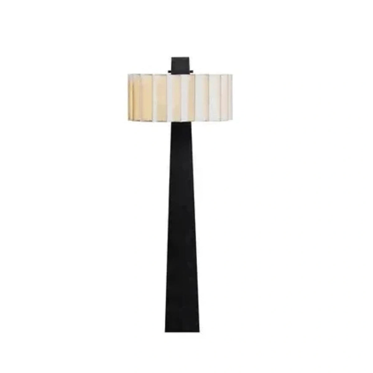 Black Metal Frame Floor Lamp with White Fabric Shade