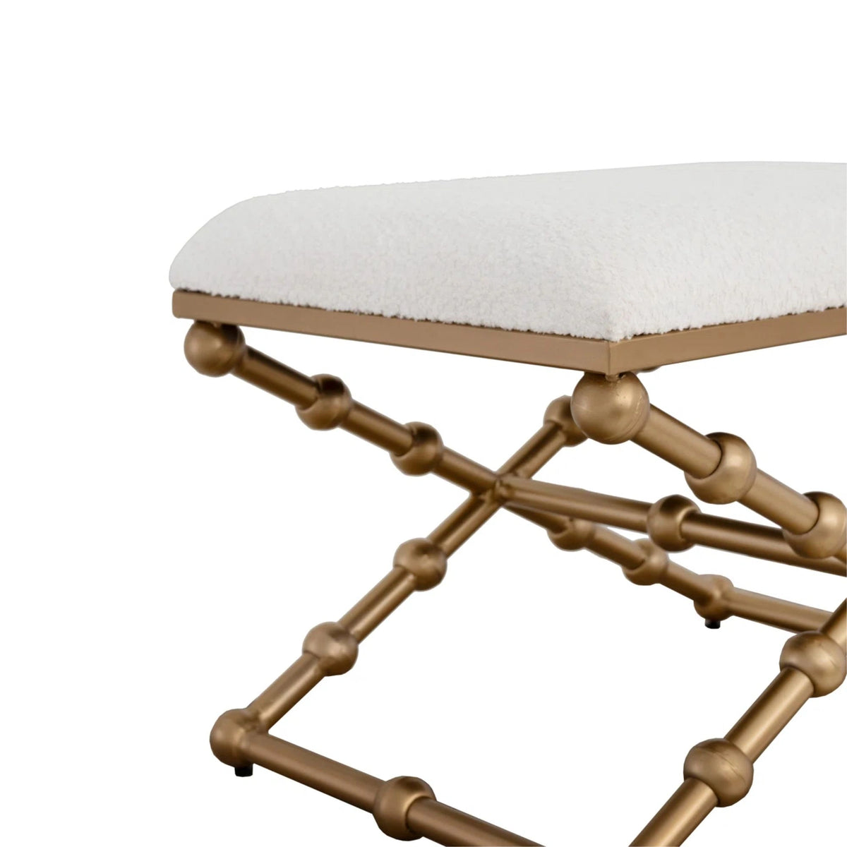 Upholstered Iron 27 Ball Stool
