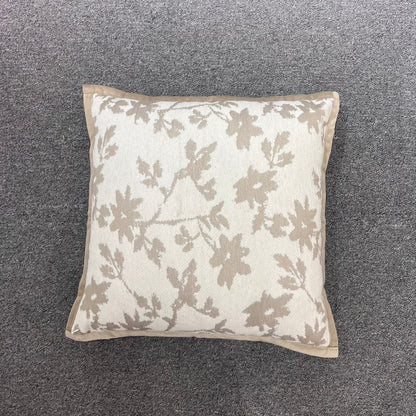 Jacquard Floral Print Cushion Cover, Backside In Plain