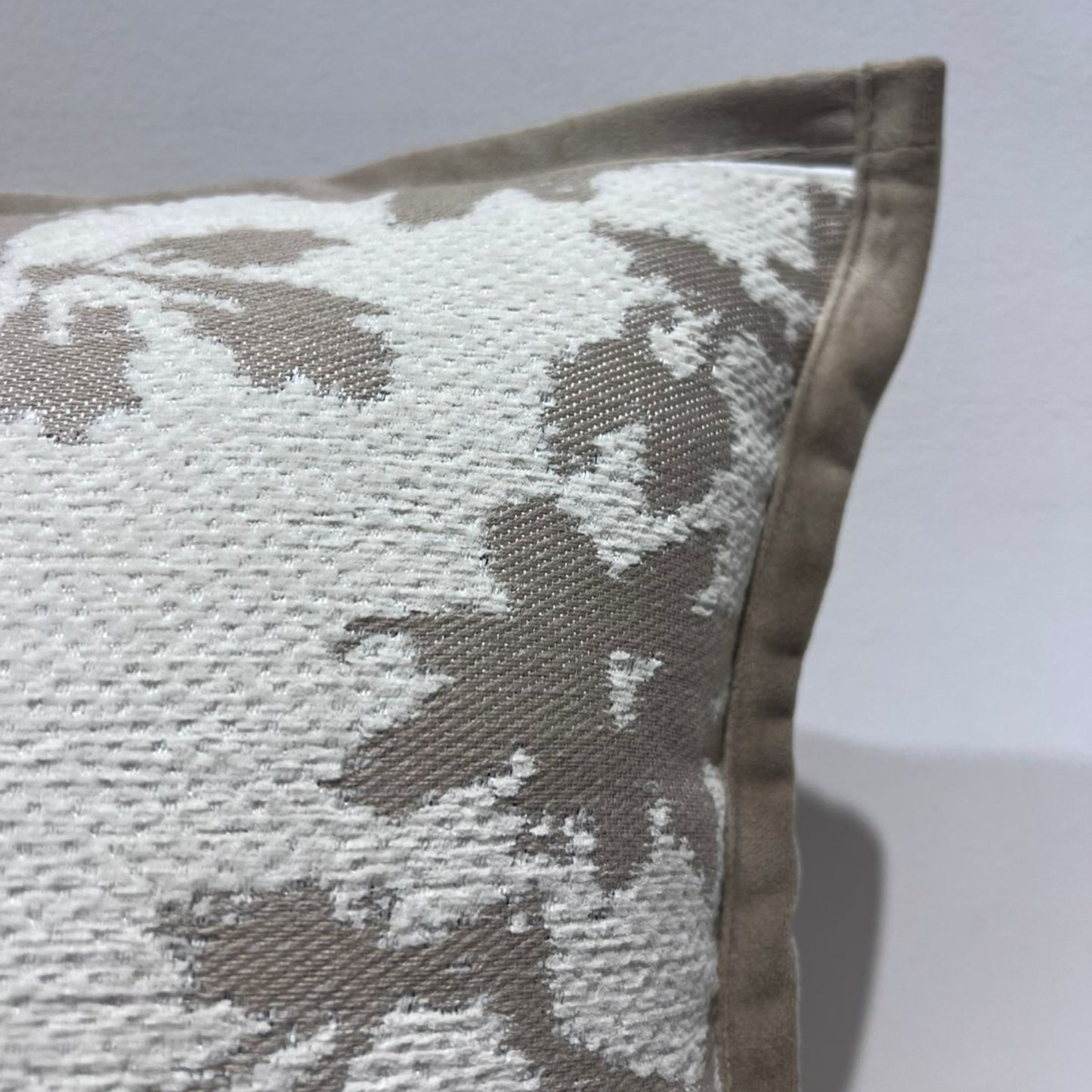 Jacquard Floral Print Cushion Cover, Backside In Plain
