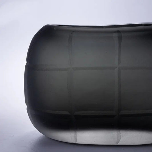 Grey Glass Geometry Shape Vase