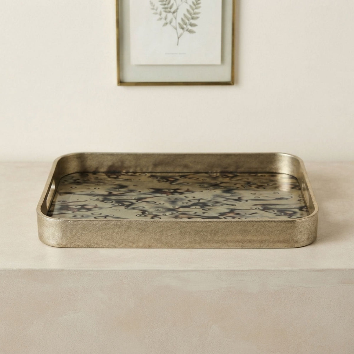 Golden-Wrapped Rectangle Tray