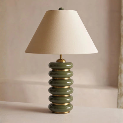 Beige Shade Abacus Bead Decorative Table Lamp