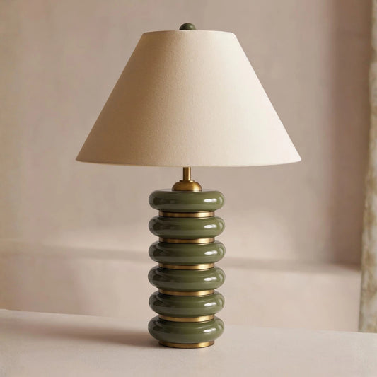 Beige Shade Abacus Bead Decorative Table Lamp