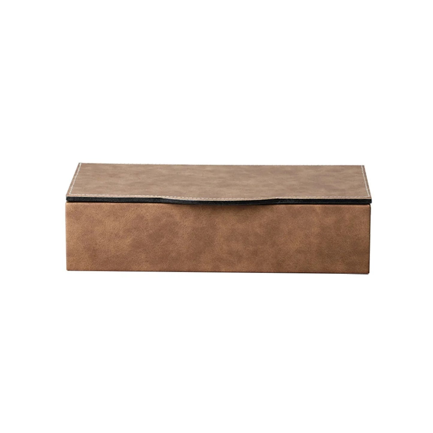 Wooden Leather Jewelry Square Box (White, Coffee)