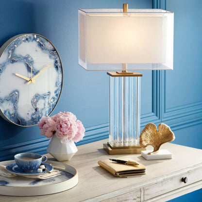 European Style Clear Crystal Glass Table Lamp