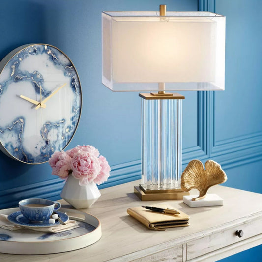European Style Clear Crystal Glass Table Lamp