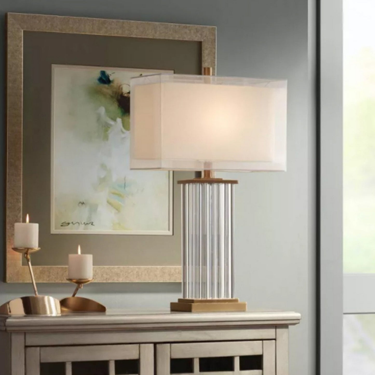 European Style Clear Crystal Glass Table Lamp