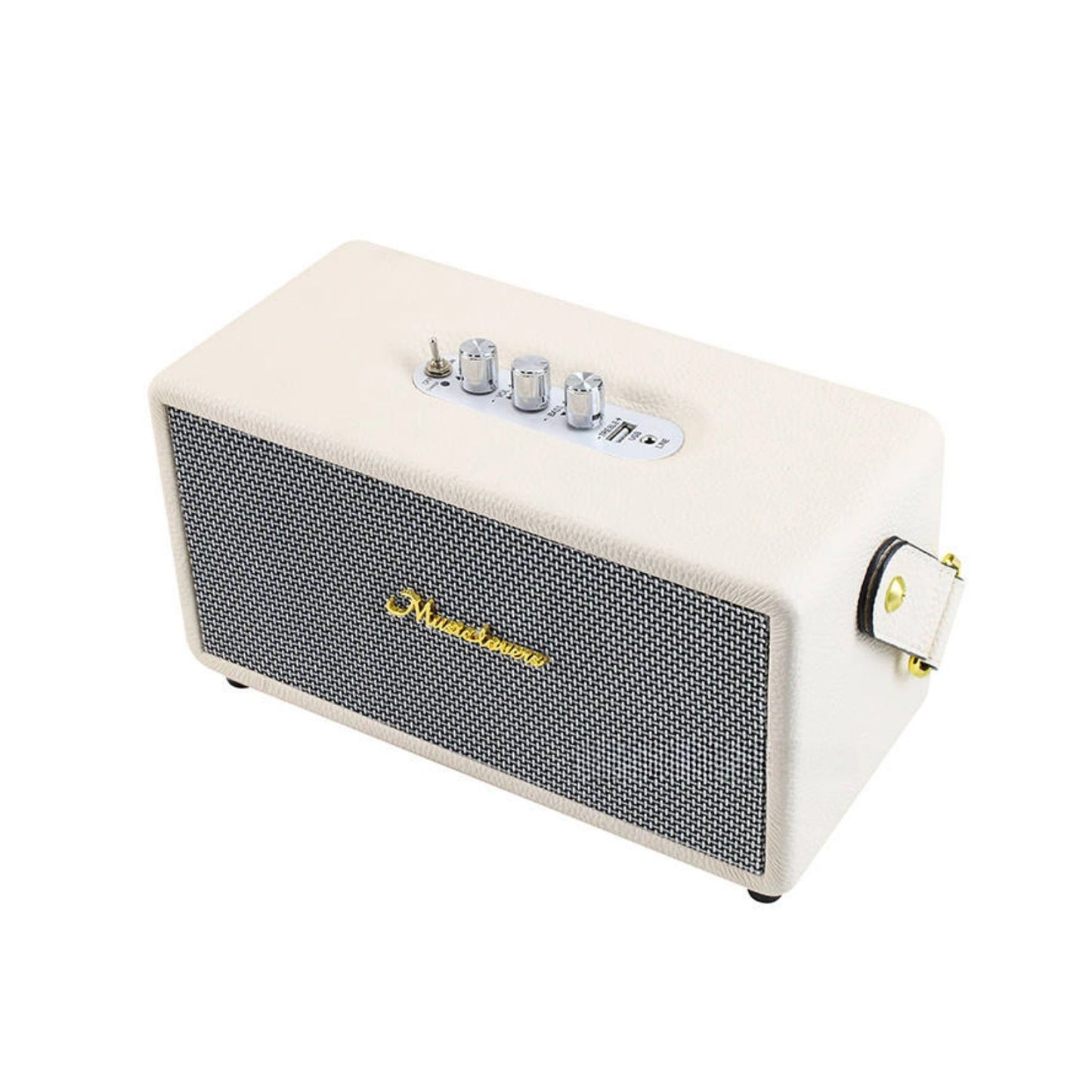 Portable White Bluetooth Speaker