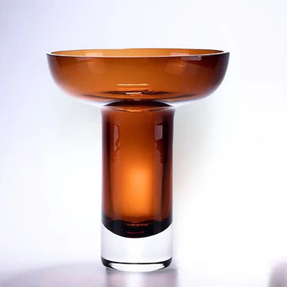 Europe Style Dark Brown Handmade Flower Glass Vase