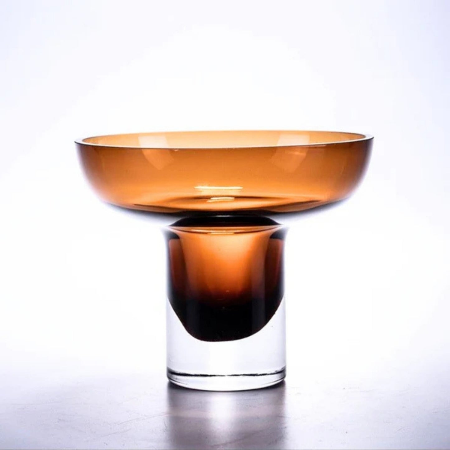 Europe Style Dark Brown Handmade Flower Glass Vase