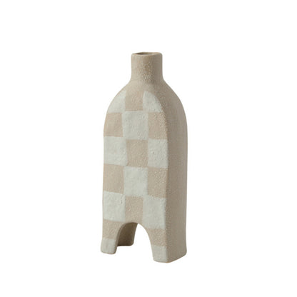 Grid Pattern Sand Flower Decoration Vase