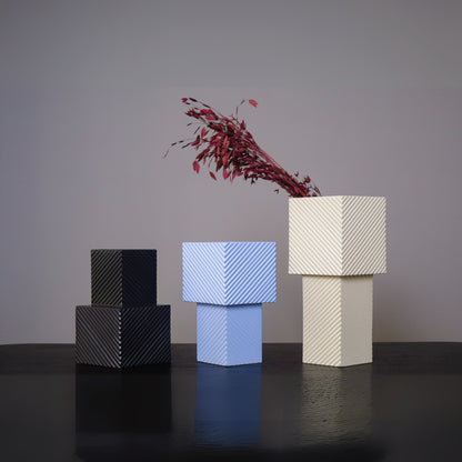 Handmade Ceramic Line Design Table Décor Vase