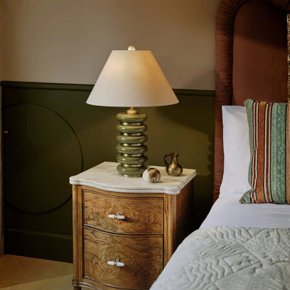 Beige Shade Abacus Bead Decorative Table Lamp