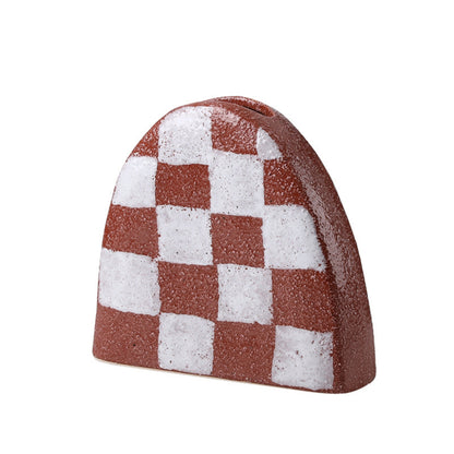 Grid Pattern Sand Flower Decoration Vase