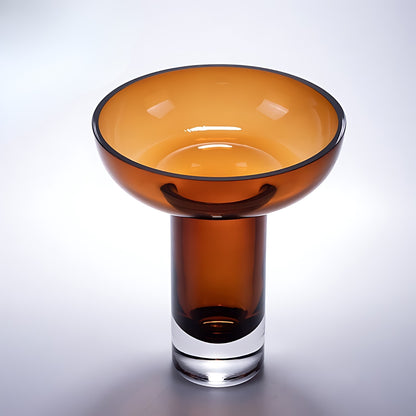 Europe Style Dark Brown Handmade Flower Glass Vase