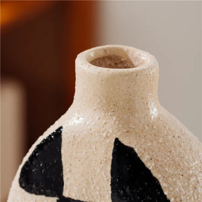 Grid Pattern Sand Flower Decoration Vase