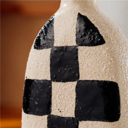 Grid Pattern Sand Flower Decoration Vase
