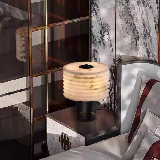 Light Shade Marble Base Table Lamp