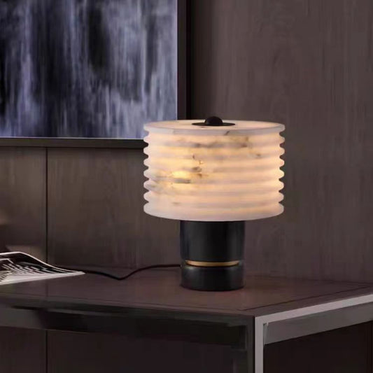 Light Shade Marble Base Table Lamp