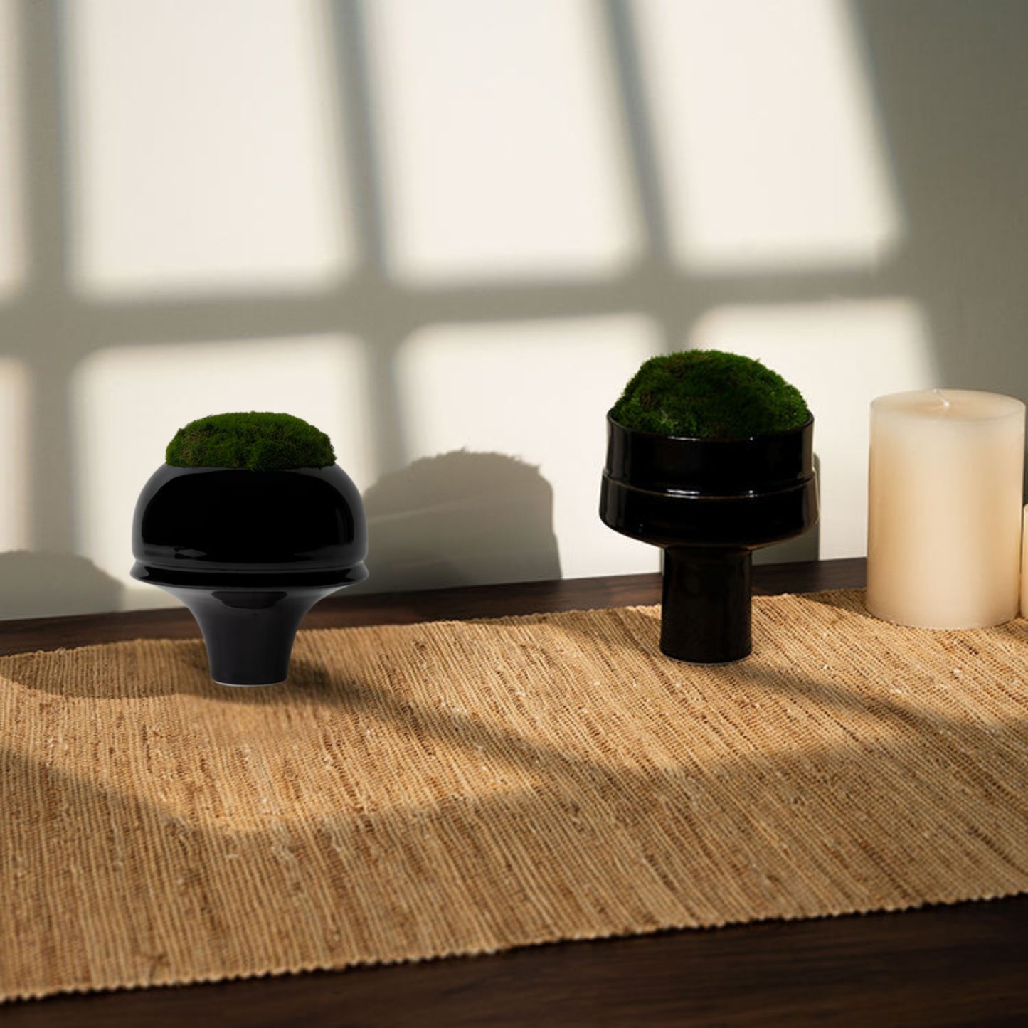 Black Decoration Resin Moss Flower Ornaments