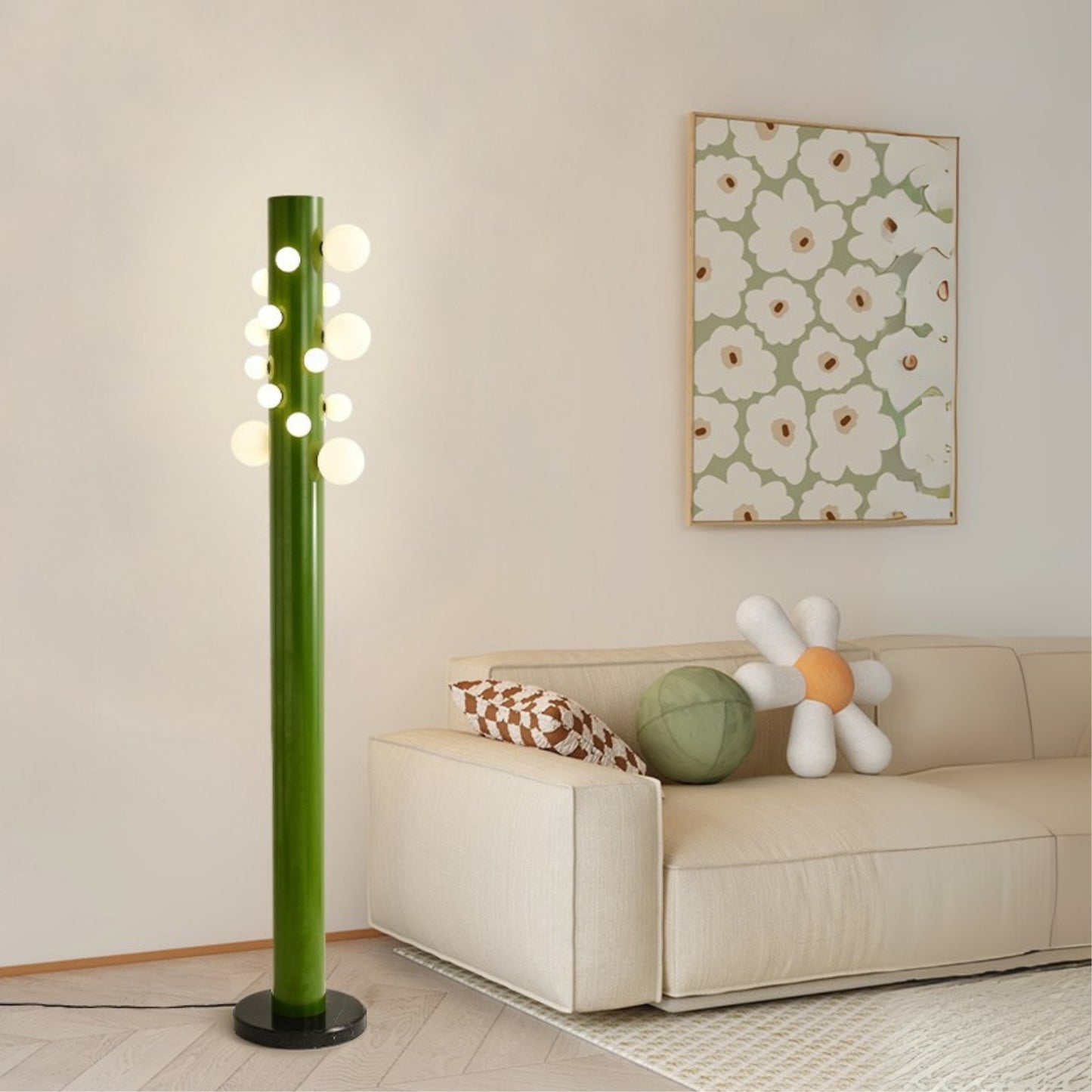 Green Cactus Marble Floor Lamp