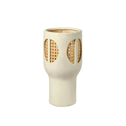 Rattan Decorative Ceramic Flower Vase