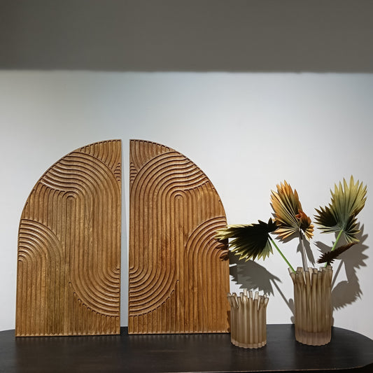 Abstract Mango Wooden Wall Art Set of 2