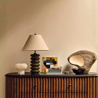 Beige Shade Abacus Bead Decorative Table Lamp