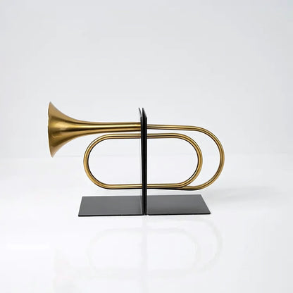 Gold Horn Bookends Metal Ornaments