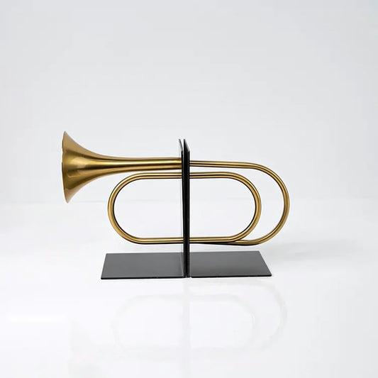 Gold Horn Bookends Metal Ornaments