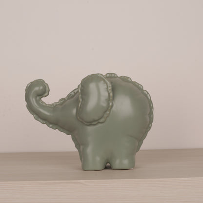Funny Green Little Elephant Figurine Ornament