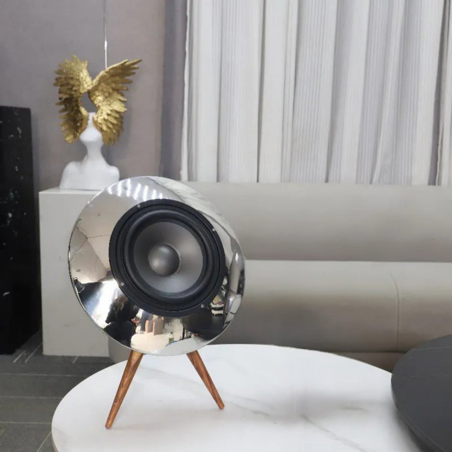 Stainless Steel Solid Wood Crafts Audio Ornament