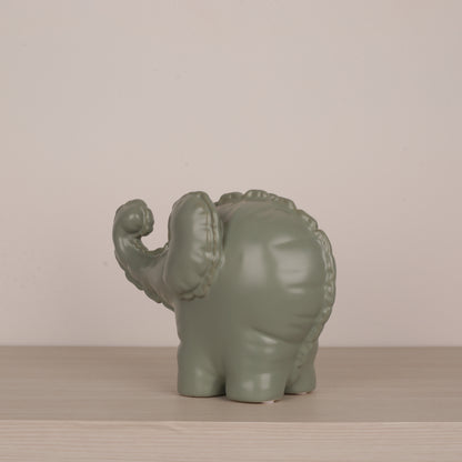 Funny Green Little Elephant Figurine Ornament