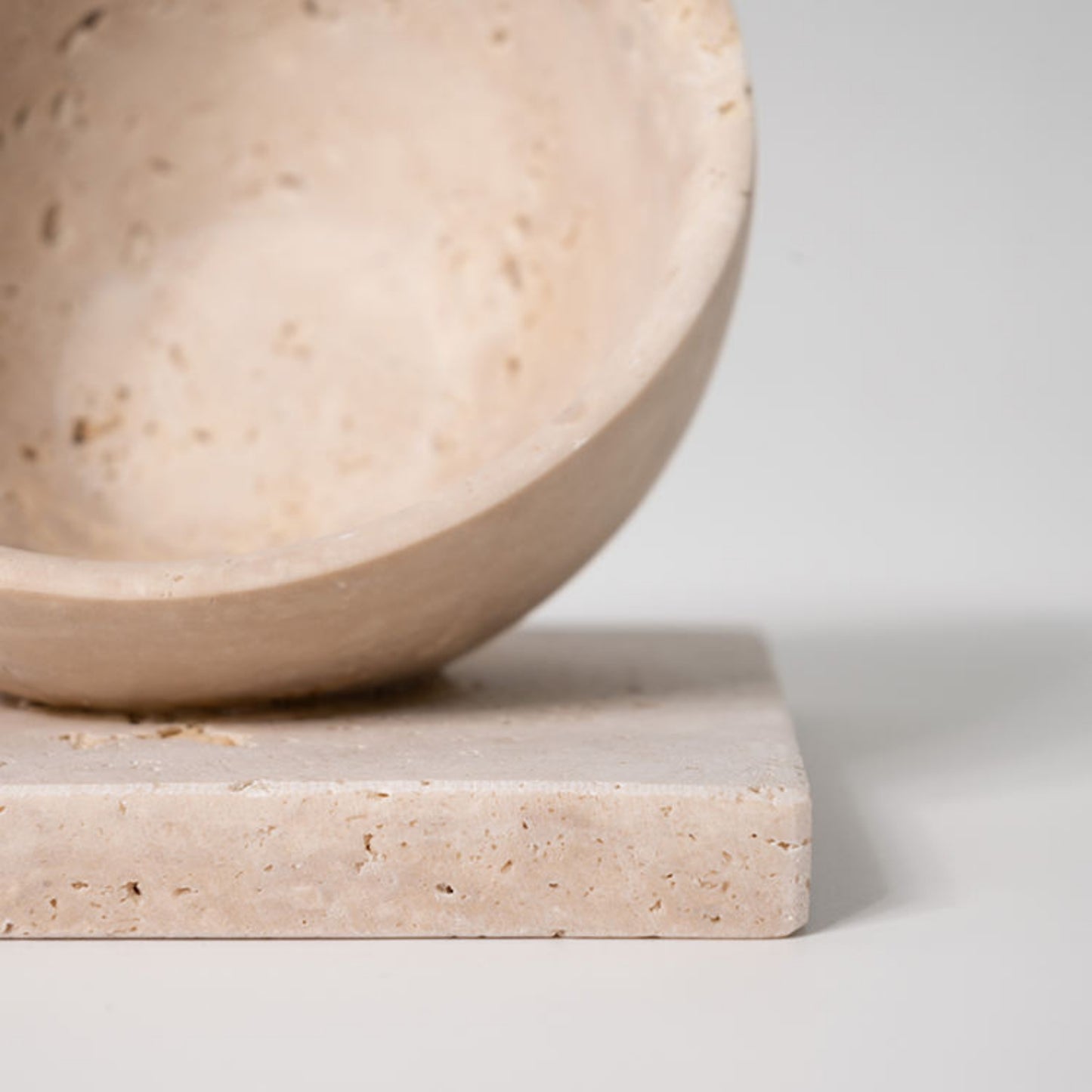 Beige Marble Round Tabletop Fruit Bowl